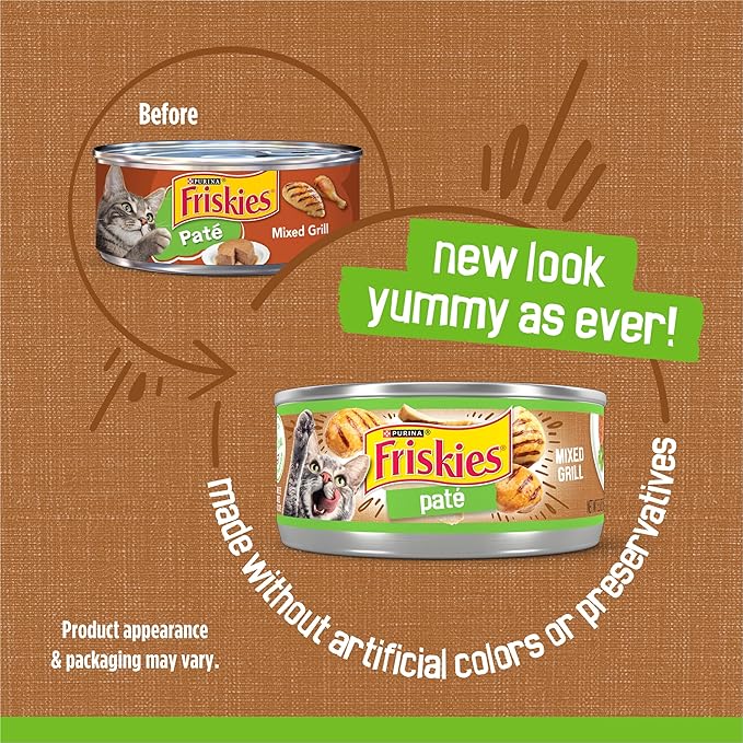 Friskies Purina Wet Cat Food, Pate Mixed Grill - 5.5 oz. Cans (Pack of 48)