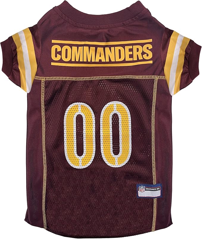 Washington Commanders Dog Jersey - Large, Licensed Football Jersey Costume for Dogs