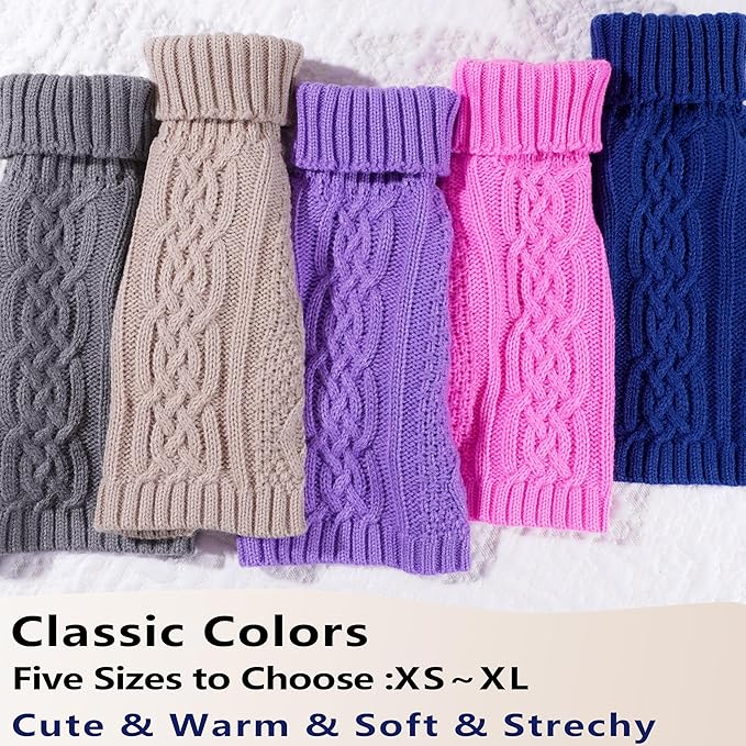 Dog Sweaters for Small Dogs Girl Warm Knit Chihuahua Clothes Pink Dog Clothes Winter Turtleneck Puppy Sweater Doggy Pullover Coat Sleeveless Cat Sweater Pet Outfit(Pink, Small)