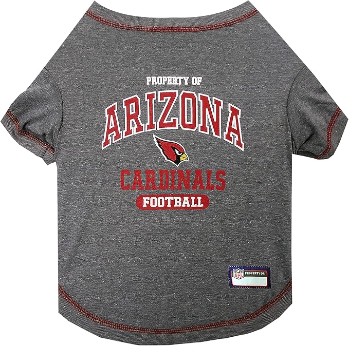 NFL Arizona Cardinals Dog T-shirt Small. - Licensed Shirt for Pets Team Colored with Team Logos- Premium Stretchable Materials for the comfort of your Dog & Cat