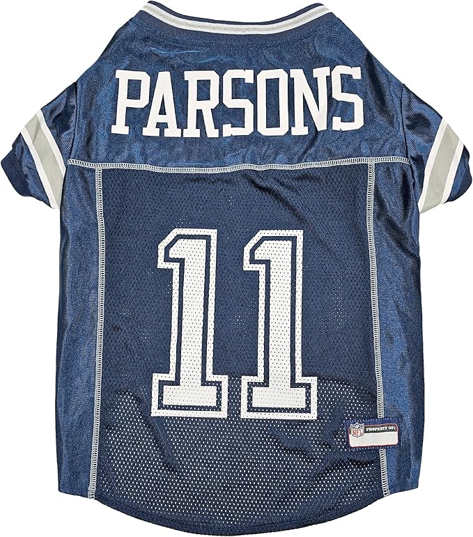 NFLPA Micah Parsons PET Jersey, NFL Dog Shirt, Size Small, Dallas Cowboys Mesh Jersey for Dogs