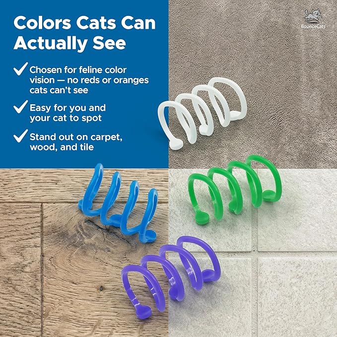 Cat Springs for Indoor Cats & Kittens – Interactive Coil Spring Toy Cats Can't Resist, Swat, Chase & Pounce, Family Made in USA, Set of 4