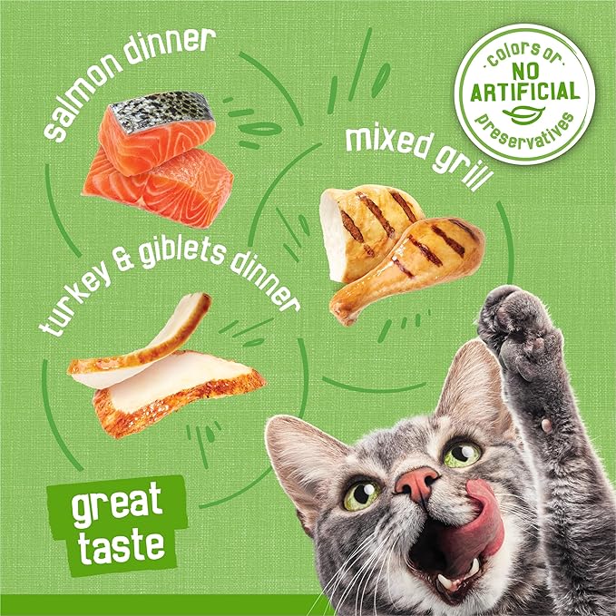 Purina Friskies Wet Cat Food Pate Variety Pack Salmon Dinner, Turkey and Giblets Dinner and Mixed Grill - (2 Packs of 12) 5.5 oz. Cans