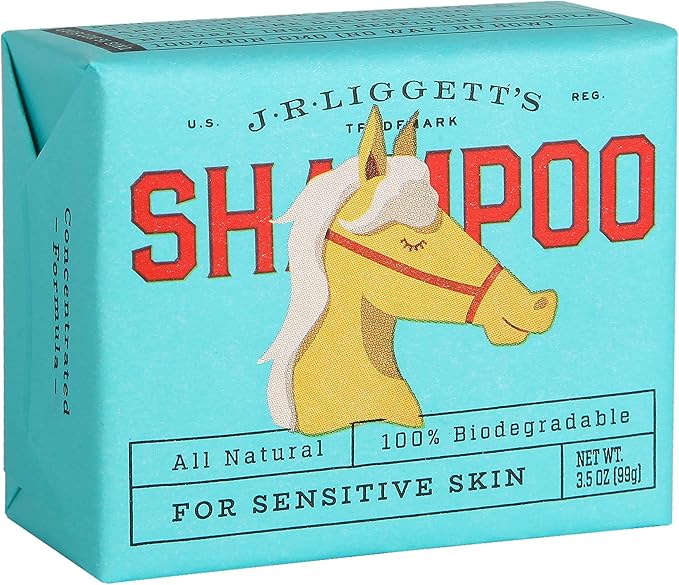 J.R.LIGGETT'S Natural Horse Shampoo Bar - Non-GMO, 100% Detergent-Free Formula Gently Deep Cleans and Supports Healthy Skin and Coat - Ideal for Dry, Itchy, or Sensitive Horses - 3.5 oz Bar