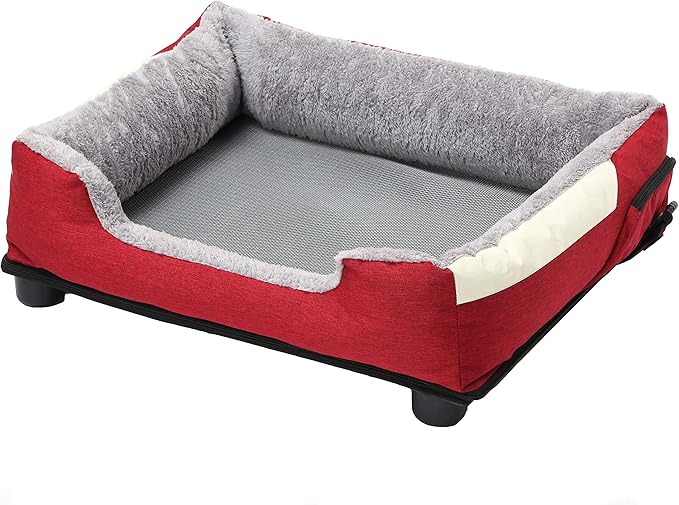 Pet Life ® 'Dream Smart' Innovative Electronic Heating and Cooling Touch-Activated Raised Cat and Dog Bed with Built-in Fan