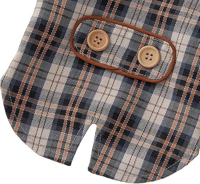 GabeFish Pets Wedding Jackets Suit for Dogs with Bow Tie Puppy Cat Formal Clothes Shirt Tuxedo (Coffee, S (Chest 12.9in/33cm))