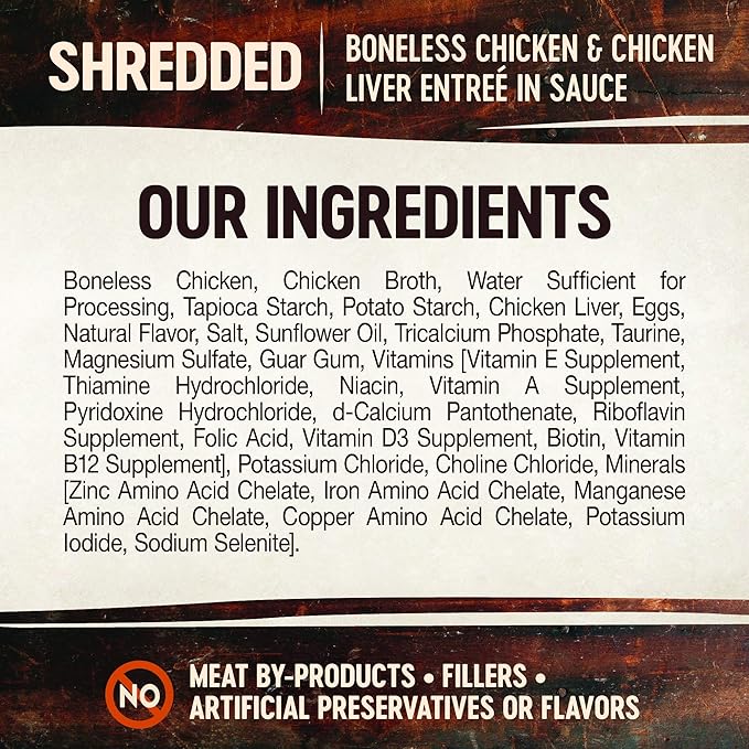 Wellness CORE Signature Selects Shredded Adult Wet Cat Food,Natural,Protein-Rich,Grain Free,5.3 Ounce (Chicken & Chicken Liver),(Pack of 24)