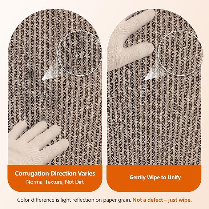 Cat Scratcher 2 in 1 Scratchers for Indoor Cats Scratching Board Cardboard, Horizontal Corrugated Scratch Pad for Cats as Beds & Furniture Reversible Sofa Scratch