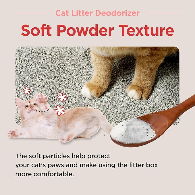 JAYU PET Cat Litter Deodorizer - Litter Box Odor Remover Eliminator with Charcoal & Baking Soda, Controls Cat & Kitten Litter Smells, Fresh Phytoncide Scent for a Cleaner Home 14oz (400g)