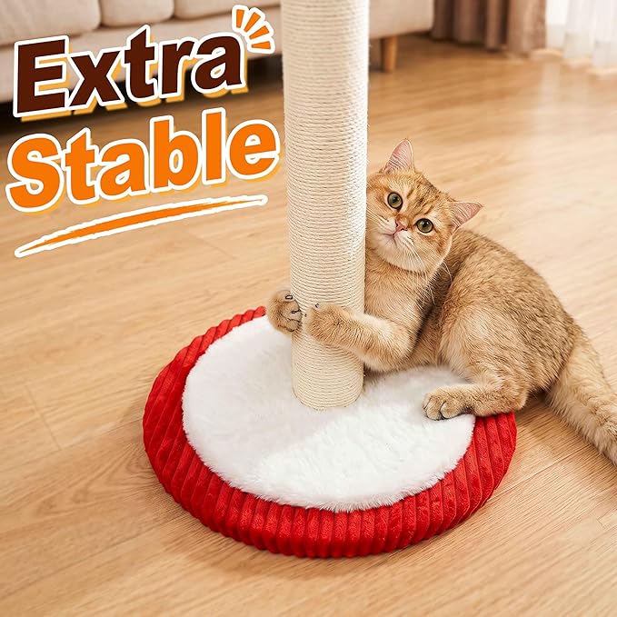 Carousel Interactive Cat Toys for Indoor Cats, 39" Tall Cat Scratching Posts for Indoor Cats Adults with Rotating Top, Cute Cat Scratch Post with Hanging Cat Toys, Large