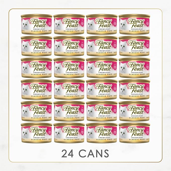 Purina Fancy Feast Chicken Feast Classic Grain Free Wet Cat Food Pate - (Pack of 24) 3 oz. Cans
