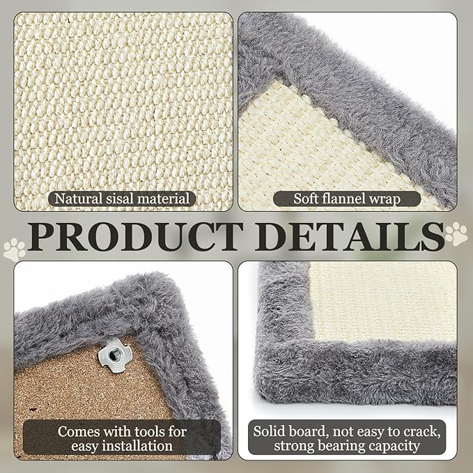 Dansydaisy Cat Tree Replacement Parts 23.8 x 8.5 Inch Cat Tree Tower Accessories Sisal Ladder Scratching Board Kitty Scratcher Refill Board Furniture Parts for DIY Indoor Kitten Condo Activity Center