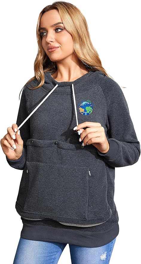 LINYUCHEN Cat Dog Carrier Hoodies – Puppy Kitten Carrying Sweatshirt Large Pet Pocket Pullover Top – Unisex Kangaroo Hoodies