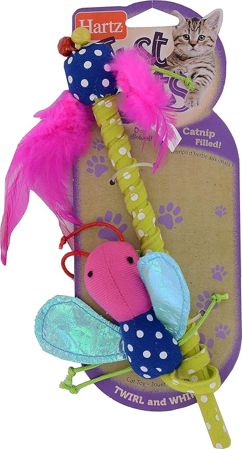 Hartz Just for Cats Twirl and Whirl Interactive Cat Toy Wand, All Breed Sizes (Pack of 2)