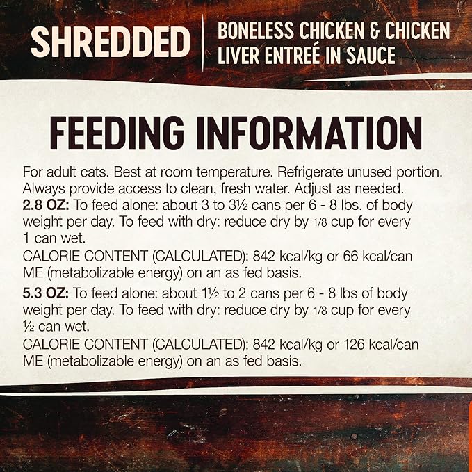 Wellness CORE Signature Selects Shredded Adult Wet Cat Food,Natural,Protein-Rich,Grain Free,5.3 Ounce (Chicken & Chicken Liver),(Pack of 24)