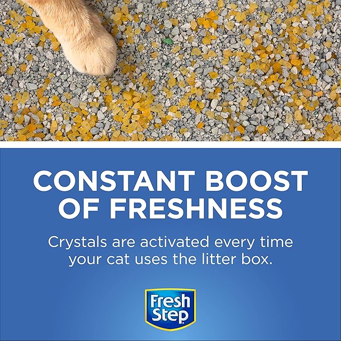 Fresh Step Cat Litter Crystals Deodorizer, Non Toxic Odor Neutralizing Crystals for Litter Boxes that Help Control Smells and Keep Home Areas Fresh, Summer Breeze Scent, 15 Ounce - 3 Pack