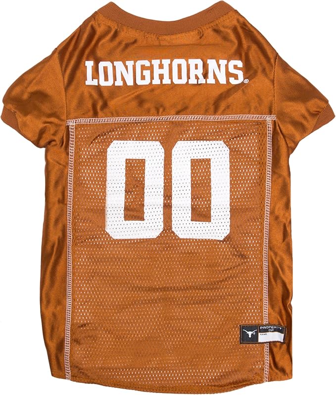 Pets First NCAA College Texas Longhorns Mesh Jersey for DOGS & CATS, X-Small.Licensed Dog Jersey with your Favorite Football/Basketball College Team