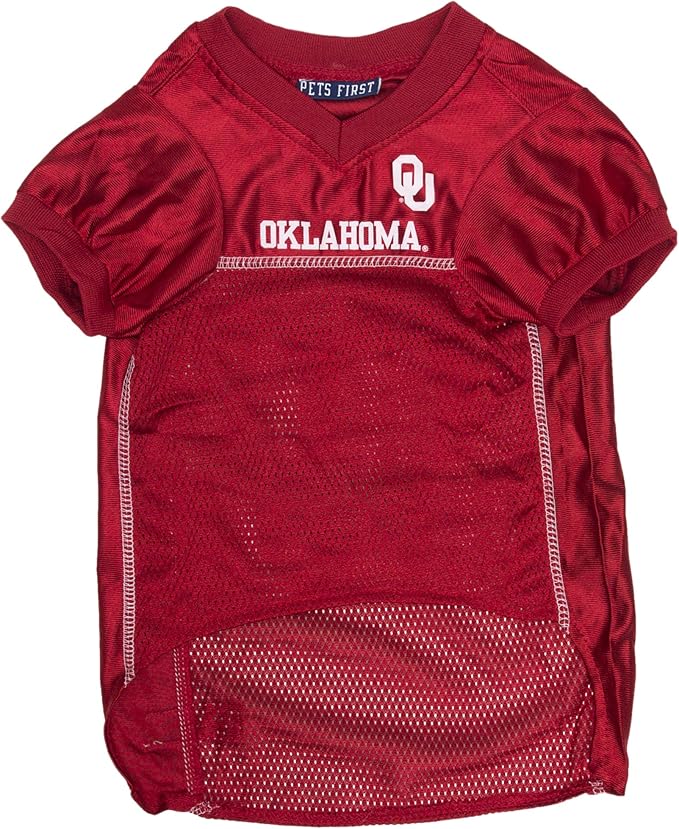 Pets First NCAA College Oklahoma Sooners Mesh Jersey for DOGS & CATS, X-Small.Licensed Dog Jersey with your Favorite Football/Basketball College Team