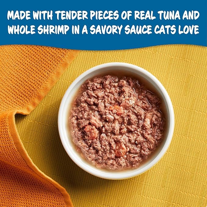 Meow Mix Tender Favorites With Real Tuna & Whole Shrimp in Sauce