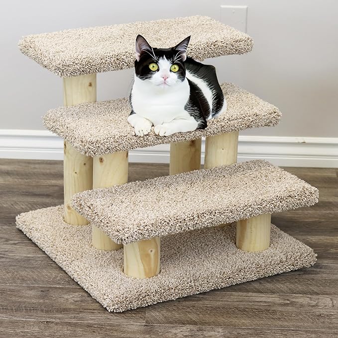 New Cat Condos 110223 Pet Stairs, Large, Beige