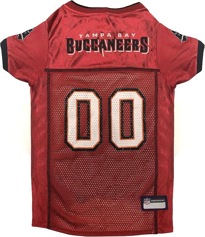Pets First NFL Tampa Bay Buccaneers Dog Jersey, Size Medium, Football Shirt Costume for Pet, Dog Sports T-Shirt, NFL Team Clothing for Cats, Licensed Pet Apparel Available in 7 Sizes and 32 Teams