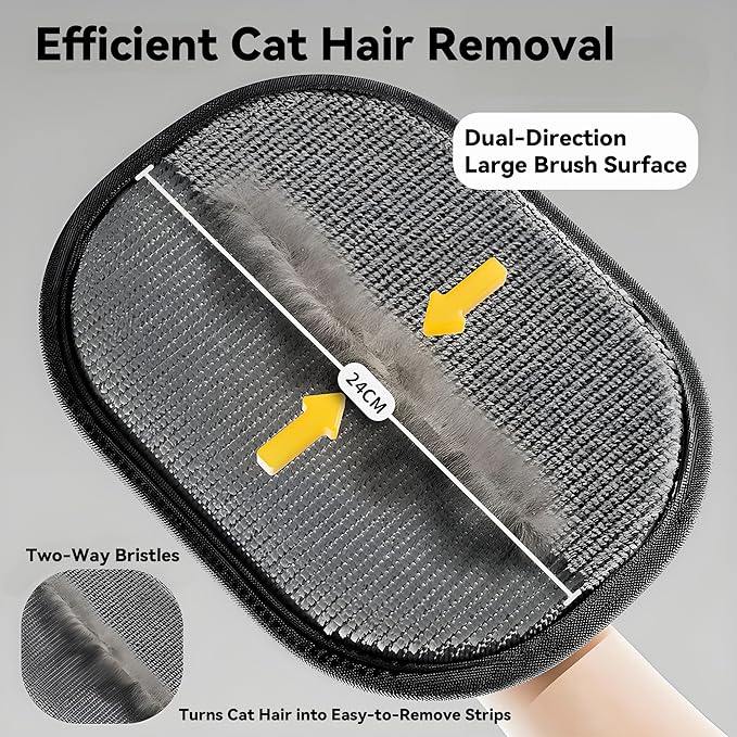 Pet Hair Remover Gloves for Cats & Dogs, 2025 Newly Upgraded Electrostatic Pet Hair Removal Glove, Reusable Premium Mitt for Clothing,Couch, Furniture, Carpet, Car Seat, Curtain