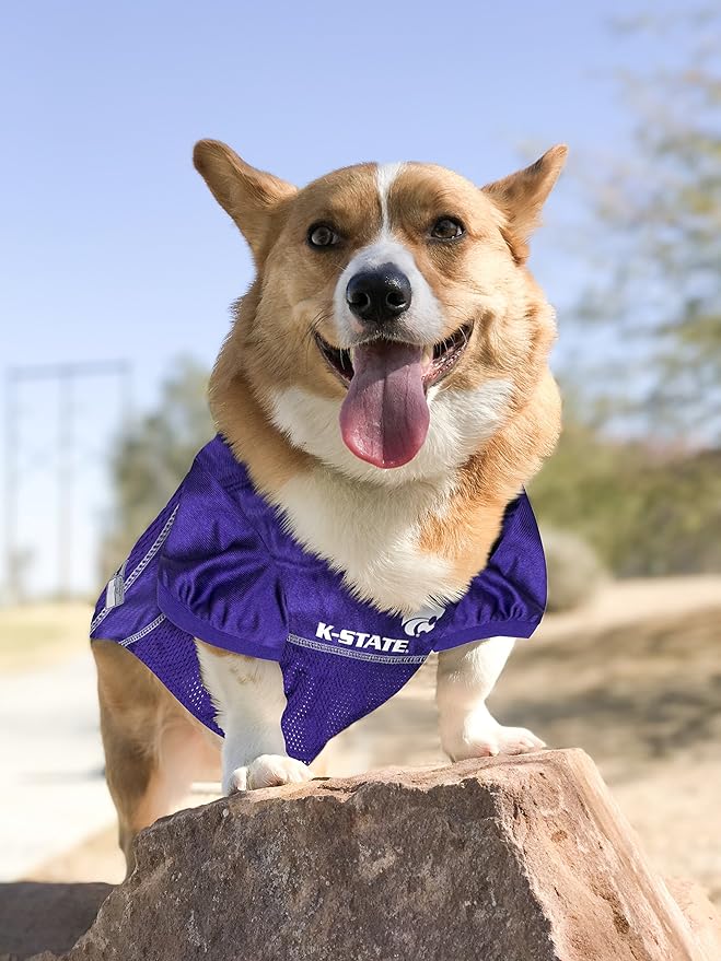 Pets First NCAA College Kansas State Wildcats Mesh Jersey for DOGS & CATS, Medium. Licensed Dog Jersey with your Favorite Football/Basketball College Team