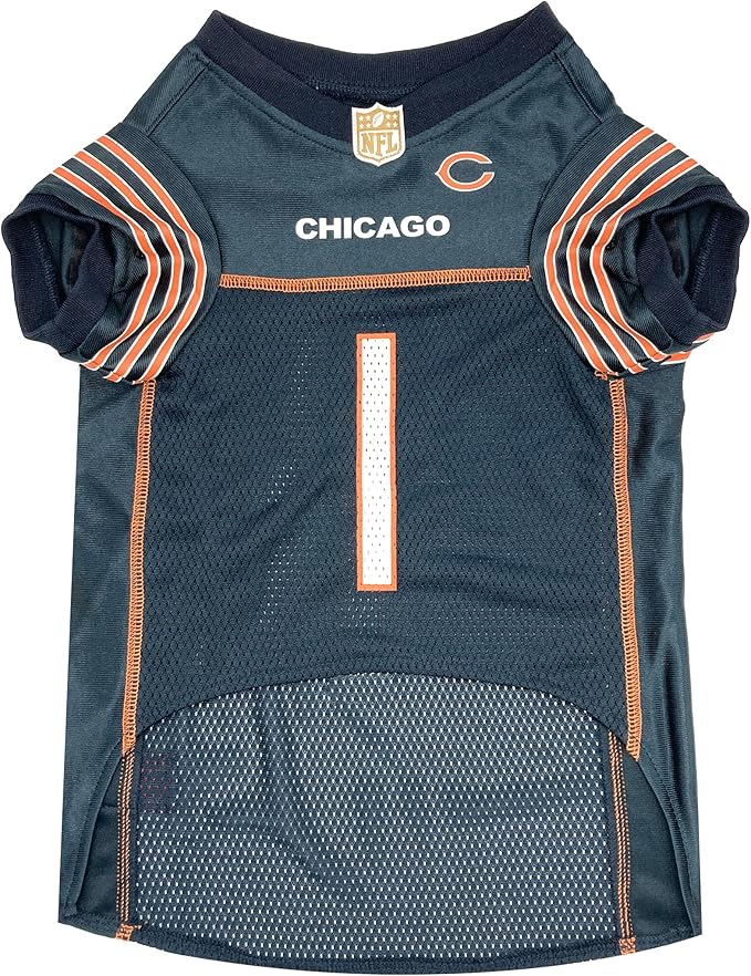 Pets First NFL Team Player Justin Fields Jersey for Dogs and Cats, NFLPA Chicago Bears Pet Jerseys, Size X-Large
