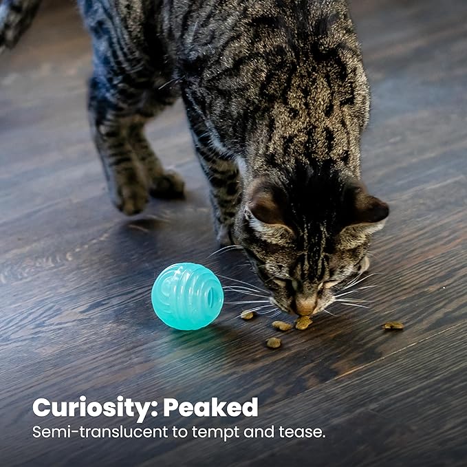 Catstages Ball Treat Stuffer Cat Toy – Interactive Treat Dispensing Ball for Cats, Mental Stimulation & Physical Exercise, Soft & Durable, Green (Pack of 2)