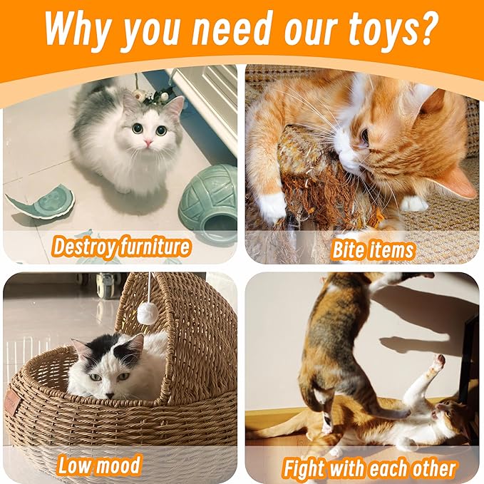 Seyezo Catnip Toys for Indoor Cats, 5 Pack Cat Toys for Cats, Fluffy Catnip Toys for Chewing Playing, Interactive Kitten Toys, Catnip Filled Kitty Chew Teething Toys, Cat Chew Toys, Vegetable,5 pcs