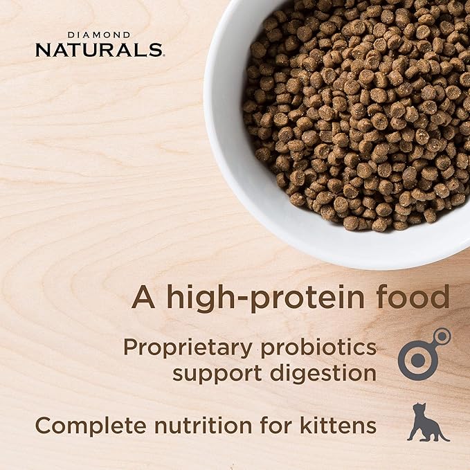 Diamond Naturals Kitten Real Meat Recipe Natural Dry Cat Food With Real Cage Free Chicken 6Lb