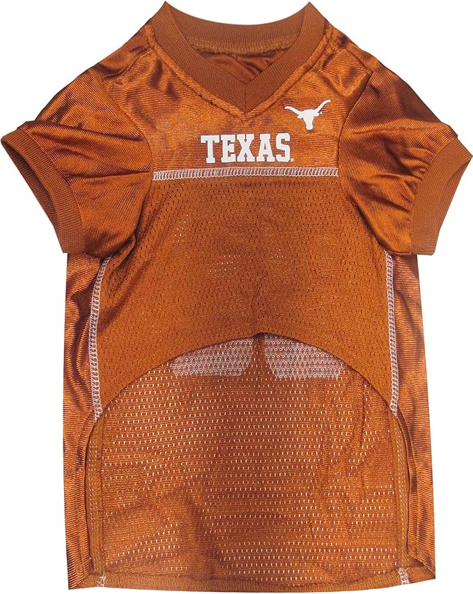 NCAA College Texas Longhorns Mesh Jersey for Dogs & Cats, X-Large. Licensed Big Dog Jersey with Your Favorite Football/Basketball College Team