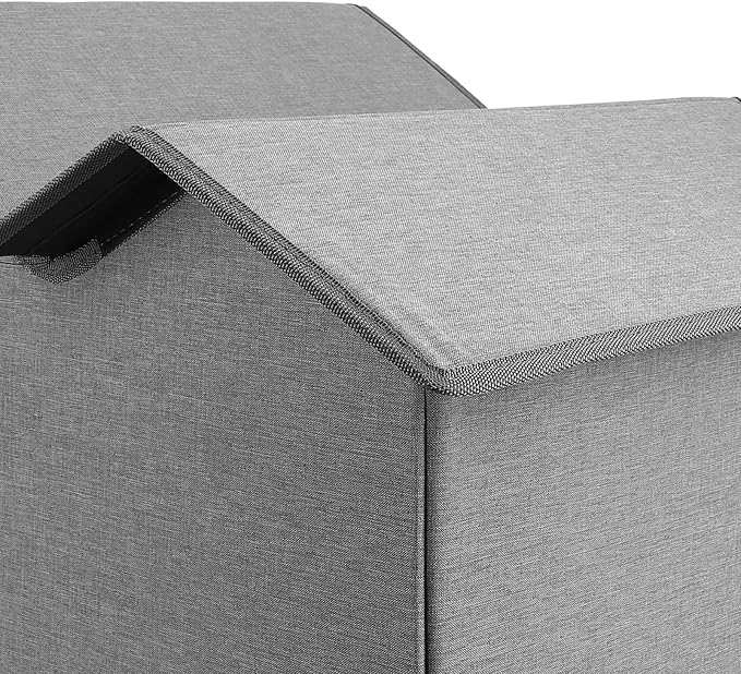 AYNEFY Cat Beds Furniture Outdoor Cat Cave Spacious Peaked Design Enclosed Hideaway with Portable Folding Design for Year Round Comfort Foldable House for Indoor Cats (Dark Grey)