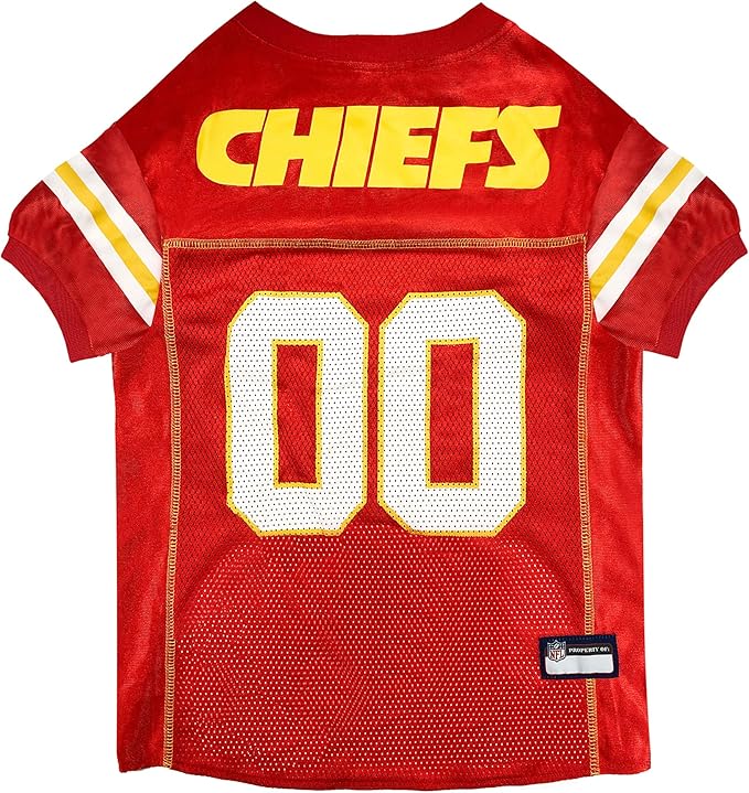 Pets First NFL Kansas City Chiefs Dog Jersey, Size Large, Football Shirt Costume for Pet, Dog Sports T-Shirt, NFL Team Clothing for Cats, Licensed Pet Apparel Available in 7 Sizes and 32 Teams
