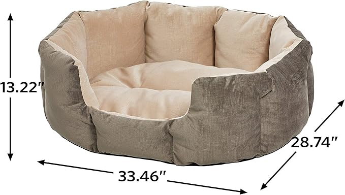 MidWest Homes for Pets QuietTime Deluxe Tulip Nesting Pet Bed, Gray/Tan, Small