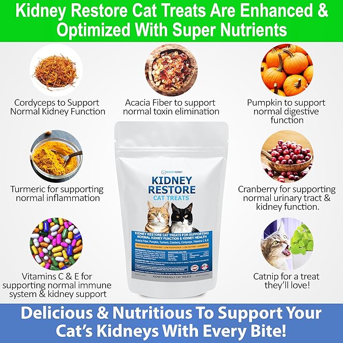 Kidney Restore Cat Treats Tuna: Restorative Cat Treats for Kidney Issues, Low Protein Treats for Any Kidney Diet Cat Food