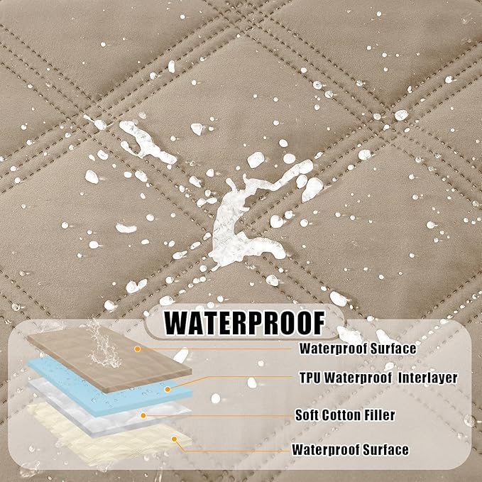 Smiry Waterproof Dog Bed Cover Blanket 40x50, Soft Reversible Pet Blanket, Washable Leakproof Cats Dogs Couch Cover for Sofa, Couch, Furniture, Taupe/Beige