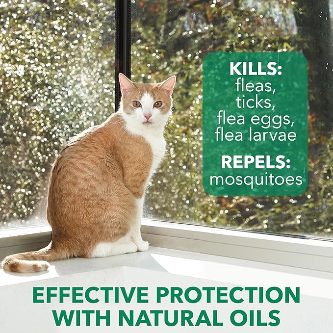 Hartz Nature’s Shield Flea & Tick Spray Treatment for Cats with Cedarwood and Lemongrass Oil, 14 Ounces (Pack of 2)