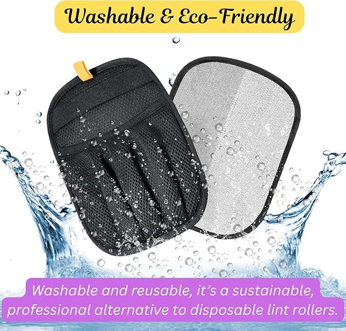 Pet Hair Removal Gloves for Cats & Dogs, Upgraded Five-Finger Electrostatic Reusable Grooming Glove, Static Fur Remover Tool for Couch, Carpet, Furniture, Car Seat & Clothing