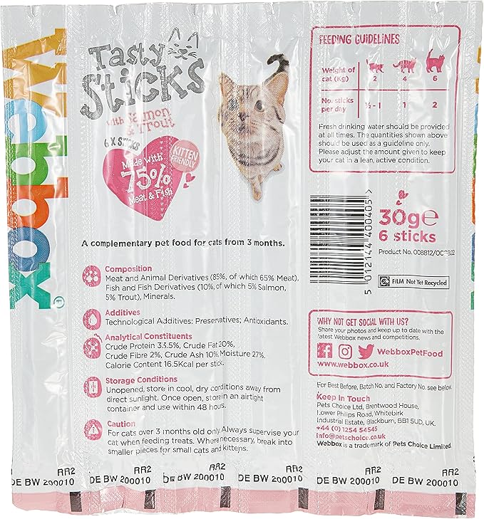 Webbox Cat Delight Treat Sticks - Salmon & Trout
