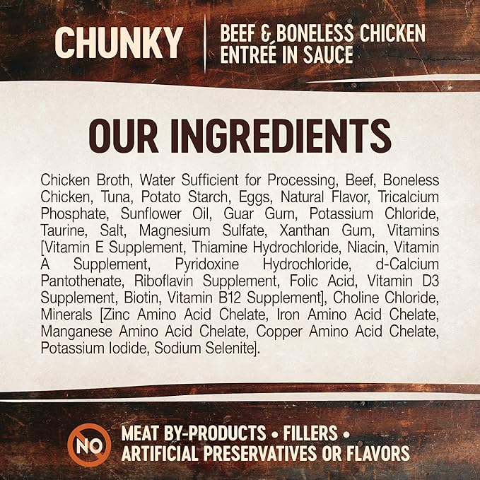 Wellness CORE Signature Selects Chunky Adult Canned Wet Cat Food, Natural, Protein Rich, Grain Free, Beef and Chicken Entrée Recipe, 5.3 oz, Pack of 12 Cans
