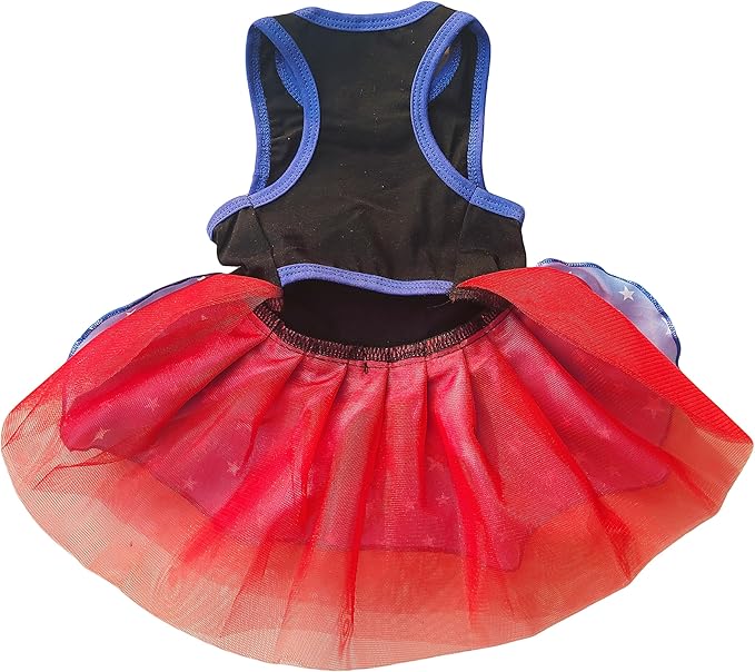 Small Dog Cat America's 250th Anniversary 4th of July Dress, Bandana & Bow Clip 3 Piece Accessories S