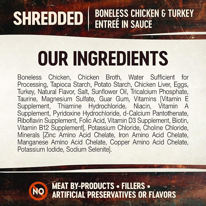 Wellness CORE Signature Selects Shredded Adult Canned Wet Cat Food, Natural, Protein Rich, Grain Free, Chicken and Turkey Entrée Recipe, 2.8 oz, Pack of 12 Cans