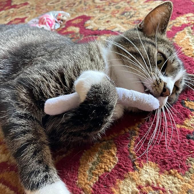 Smokey's Stash Funny Catnip Joint Toy for Cats (5-Pack) - High Potency All-Natural Catnip Kicker - Durable Hand-Rolled Cotton Novelty Cat Gift Interactive Kitten Toy Joints