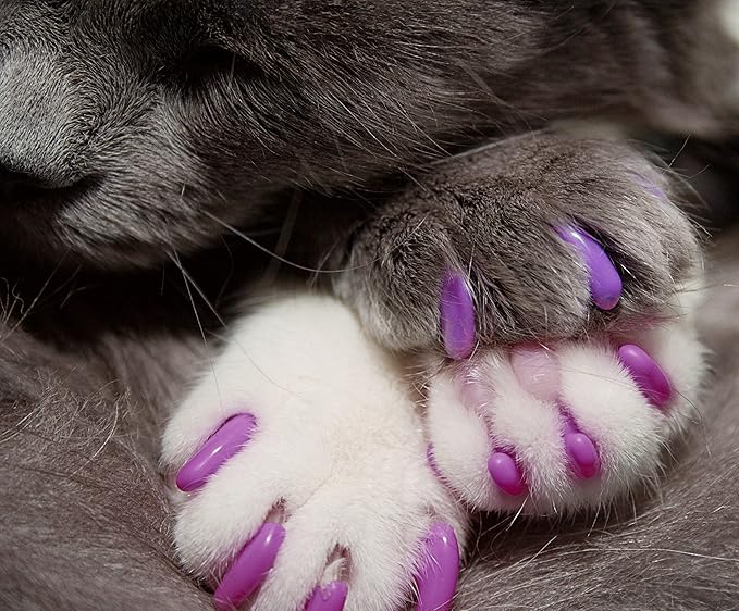 Kitty Caps Nail Caps for Cats | White with Pink Tips & Clear with Pink Glitter, 40 Count, Large - 3 Pack | Safe, Stylish & Humane Alternative to Declawing | Stops Snags and Scratches