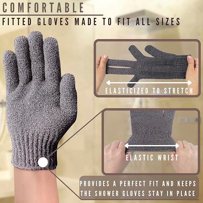 Sphynx Cat Bath Glove, Carbonized Bamboo Charcoal Exfoliating Mitt for Hairless Cats, Gentle Pet Grooming Bath Scrub for Peterbald and Donskoy (1 Pair)