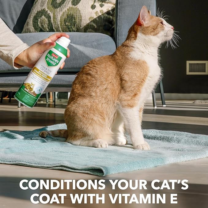 Hartz Nature’s Shield Flea & Tick Spray Treatment for Cats with Cedarwood and Lemongrass Oil, 14 Ounces (Pack of 2)