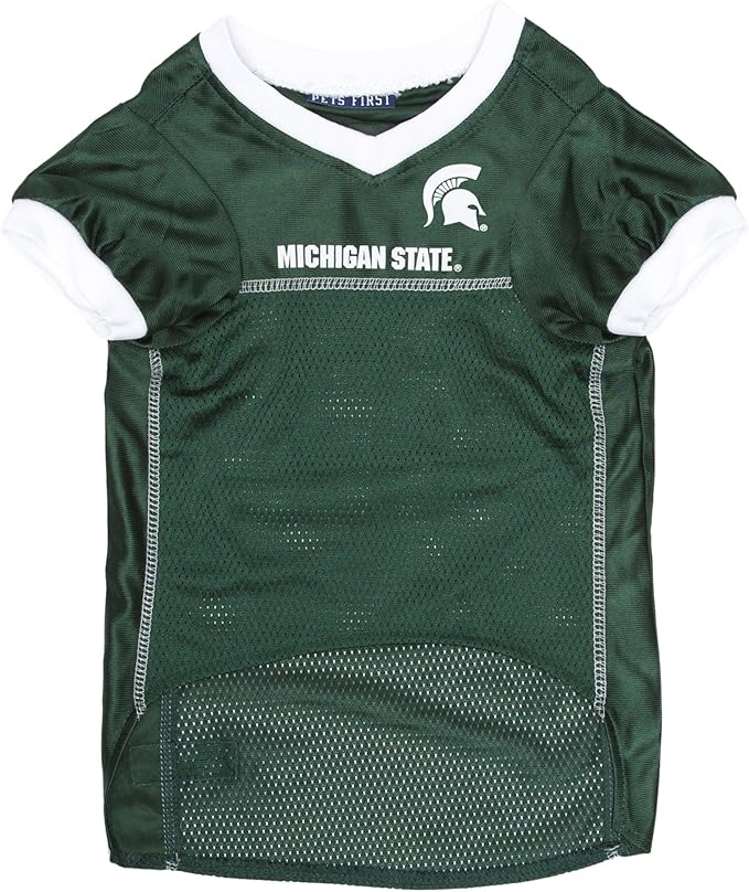 Pets First NCAA College Michigan State Spartans Mesh Jersey for Dogs & Cats, Size XX-Large, Licensed Dog Jersey with Your Favorite Football/Basketball College Team (Pack of 2)