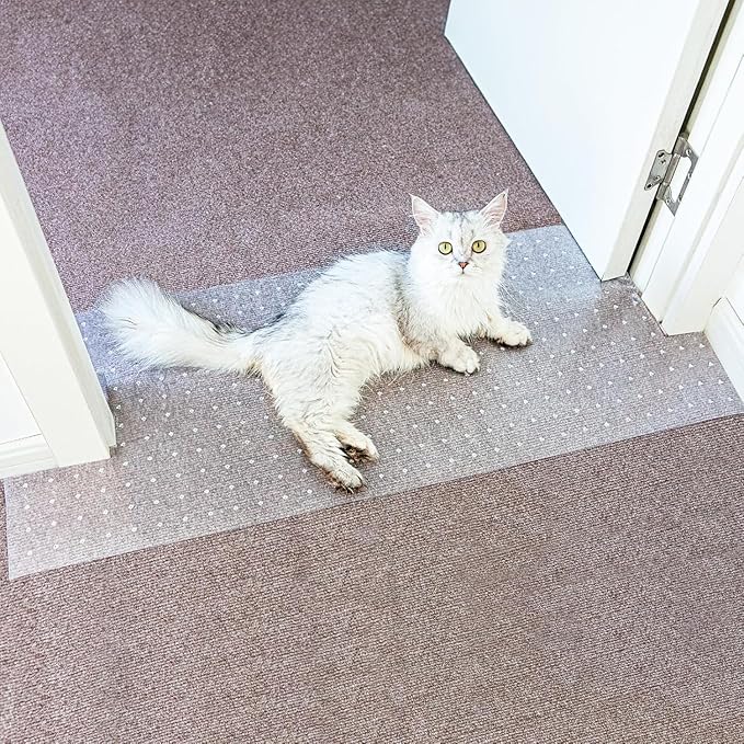 Cat Scratch Carpet Protector Mat for Furniture Plastic Floor Shield Non-Slip Door Mat for Pets Cat Scratch Pad Carpet Protector for Pets Furniture Protector from Cats Scratching - Cut to Size 3.28FT