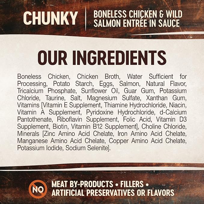 Wellness CORE Signature Selects Chunky Adult Canned Wet Cat Food, Natural, Protein Rich, Grain Free, Chicken and Wild Salmon Entrée Recipe, 5.3 oz, Pack of 12 Cans
